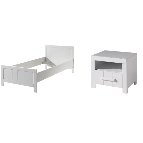 Kinderkamer Erik Met Bed 90x200 Cm En Nachtkastje-wit 6 Kinderkamer Erik Met Bed 90x200 Cm En Nachtkastje-wit - Afbeelding 6