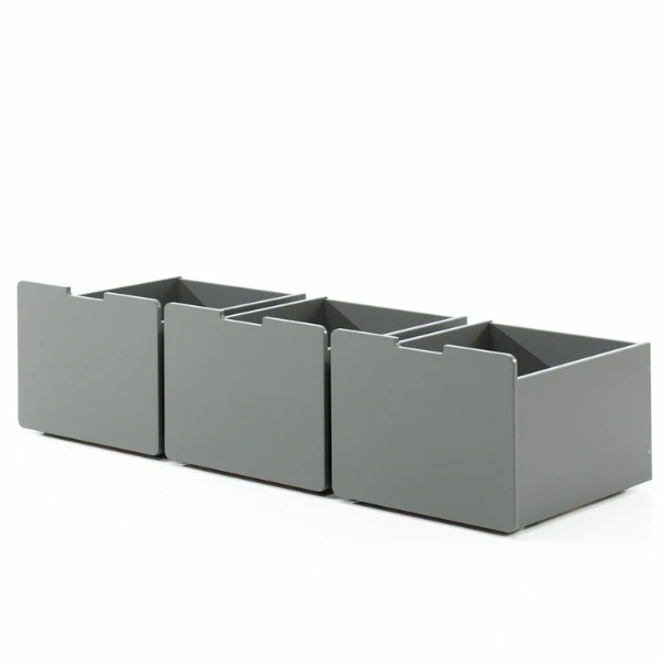 Halfhoogslaper Pip 90x200 Cm Met 3 Lades En 1 Hangplank-grijs 5 Halfhoogslaper Pip 90x200 Cm Met 3 Lades En 1 Hangplank-grijs - Afbeelding 5