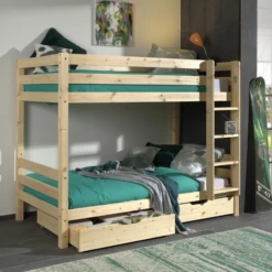 Stapelbed Claire 160cm Met 2 Lades - Natuur