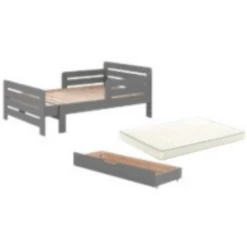 Meegroeibed Jumper 160+40 Cm Met Bedlade, Matras En Lattenbodem- Grijs -Kinderkamer Meubelen Ontwerp zonder titel 2023 10 20T130617.963 1 b944