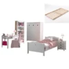 Kinderkamercombinatie Amori 7 (incl. Lattenbodem)-wit