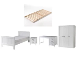 Kinderkamercombinatie Lewis 5 (incl. Lattenbodem)-wit