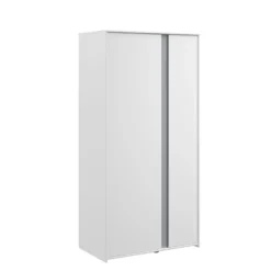 Kledingkast Rue Met 2 Deuren - Wit/grijs Of Wit/roze -Kinderkamer Meubelen PIROUETTE 2150 AR2P GRIS C 3b1e