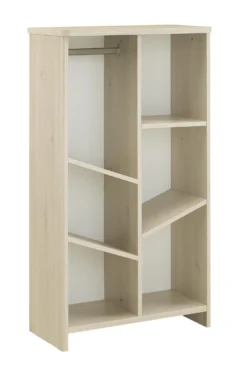 Opbergkast Binno 4 Legplanken 1 Roede - Gebleekte Den/wit -Kinderkamer Meubelen SACHA POK 326 fed3 scaled