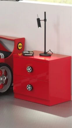 Nachtkastje Monza Met Twee Lades - Rood