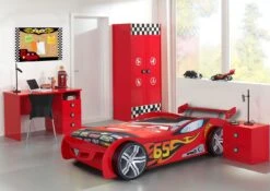 Autobed Le Mans - Rood 7 Autobed Le Mans - Rood -Kinderkamer Meubelen SCLM200R ROOMVIEW b13e