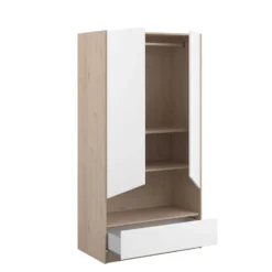 Kledingkast Shelby Met 2 Deuren - Eik/wit 26 Kledingkast Shelby Met 2 Deuren - Eik/wit -Kinderkamer Meubelen SHELTER 2400 A2PT OUV C 89ec