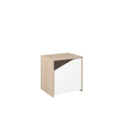 Nachtkastje Shelby Met 1 Deur - Eik/wit -Kinderkamer Meubelen SHELTER 2400 CH1P C 915c