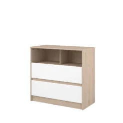 Commode Shelby 84cm - Eik/wit 27 Commode Shelby 84cm - Eik/wit -Kinderkamer Meubelen SHELTER 2400 CO2T D fa09