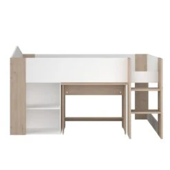 Halfhoogslaper Shelby 90x200 - Wit/eik 26 Halfhoogslaper Shelby 90x200 - Wit/eik -Kinderkamer Meubelen SHELTER 2400 COMB F 71c2