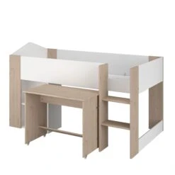 Halfhoogslaper Shelby 90x200 - Wit/eik 27 Halfhoogslaper Shelby 90x200 - Wit/eik -Kinderkamer Meubelen SHELTER 2400 COMB OUV D ec33