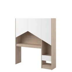 Achterbouw Bed & Bureau Shelby - Eik/wit -Kinderkamer Meubelen SHELTER 2400 ENVI D 3953