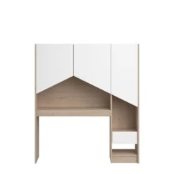 Achterbouw Bed & Bureau Shelby - Eik/wit -Kinderkamer Meubelen SHELTER 2400 ENVI F 2cc3