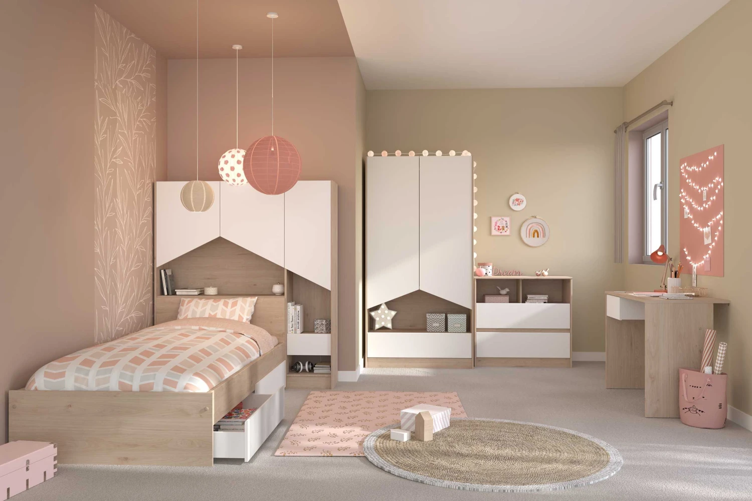 Eenpersoonsbed Shelby 90x190 - Eik - Afbeelding 12