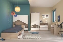 Eenpersoonsbed Shelby 90x190 - Eik -Kinderkamer Meubelen SHELTER e9c3