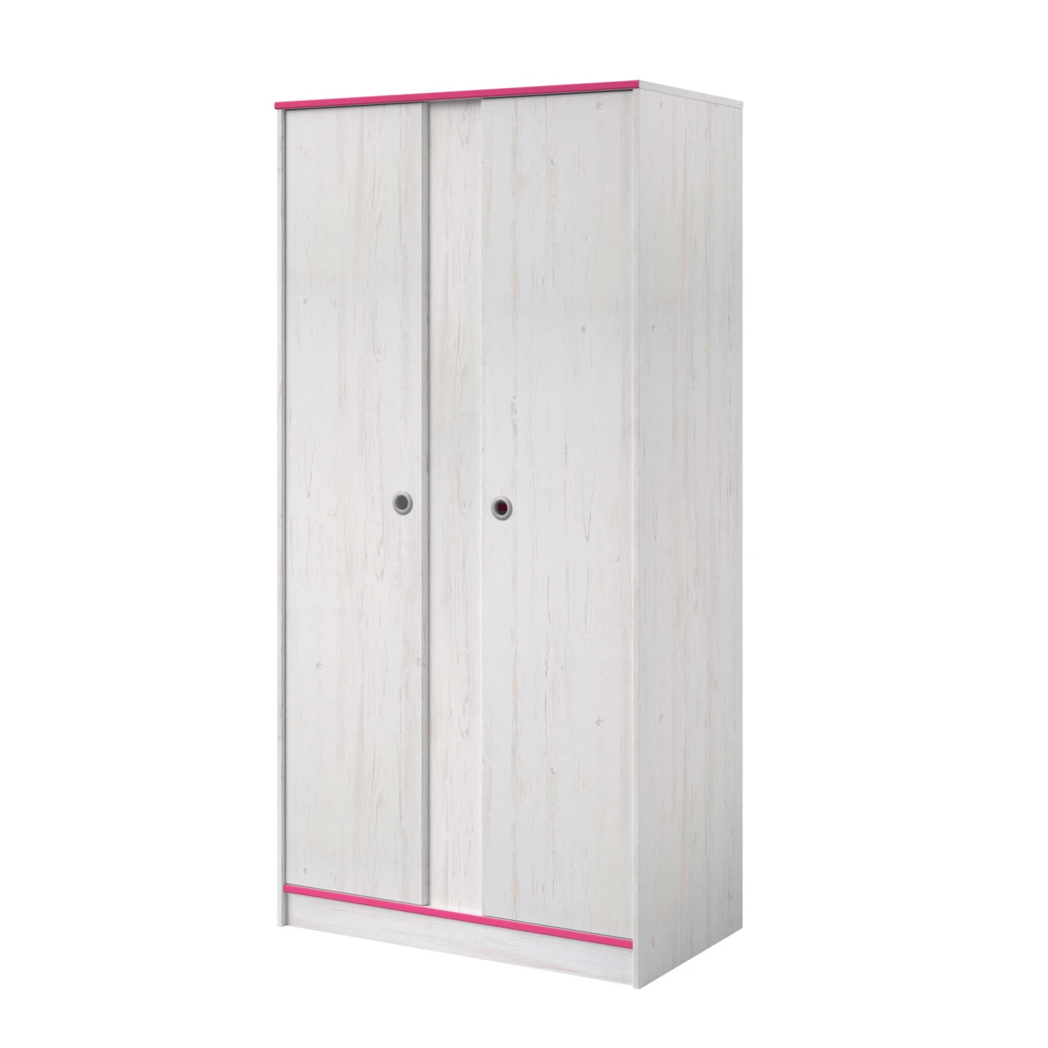 Kledingkast Smoozy 90cm 2 Deuren - Wit/roze Of Wit/blauw 9 Kledingkast Smoozy 90cm 2 Deuren - Wit/roze Of Wit/blauw - Afbeelding 9