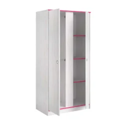 Kledingkast Smoozy 90cm 2 Deuren - Wit/roze Of Wit/blauw 14 Kledingkast Smoozy 90cm 2 Deuren - Wit/roze Of Wit/blauw -Kinderkamer Meubelen SMOOZY 2223 AR2P OUV C 20191119000403 4eba