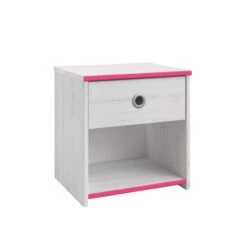 Nachtkastje Smoozy 1 Lade - Wit/roze Of Wit/blauw -Kinderkamer Meubelen SMOOZY 2223 CH1T C 20191119000230 2235