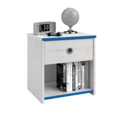 Nachtkastje Smoozy 1 Lade - Wit/roze Of Wit/blauw