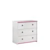 Commode Smoozy 79cm Met 3 Lades - Wit/roze Of Wit/blauw