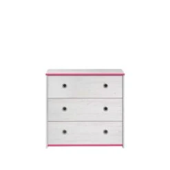 Commode Smoozy 79cm Met 3 Lades - Wit/roze Of Wit/blauw -Kinderkamer Meubelen SMOOZY 2223 CO3T F 20191119000216 8f67