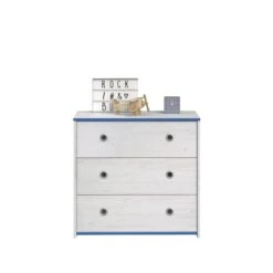 Commode Smoozy 79cm Met 3 Lades - Wit/roze Of Wit/blauw -Kinderkamer Meubelen SMOOZY 2223 CO3T G F 20191119000259 5689