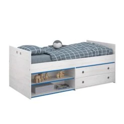 Kajuitbed Smoozy 90x200 Met 2 Lades - Wit/roze Of Wit/blauw -Kinderkamer Meubelen SMOOZY 2223 LITI G STYLE C 20191119000408 b2f4