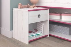 Nachtkastje Smoozy 1 Lade - Wit/roze Of Wit/blauw -Kinderkamer Meubelen SMOOZY chambre F 2223 CHEV 20191129000223 f930 scaled