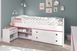Kajuitbed Smoozy 90x200 Met 2 Lades - Wit/roze Of Wit/blauw -Kinderkamer Meubelen SMOOZY chambre F 2223 LITI CHEV 20191129000150 5c86 scaled