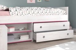Kajuitbed Smoozy 90x200 Met 2 Lades - Wit/roze Of Wit/blauw -Kinderkamer Meubelen SMOOZY chambre F 2223 LITI DET 20191129000227 f002 scaled