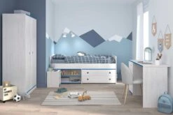 Kajuitbed Smoozy 90x200 Met 2 Lades - Wit/roze Of Wit/blauw -Kinderkamer Meubelen SMOOZY chambre G 2223 A2PR LITI CHEV BURE 20191119000156 e7bb