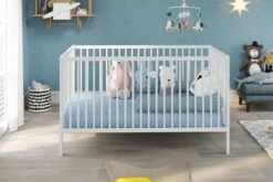 Babybed Universal | Drie Uitneembare Spijlen | 144 X 78 X 84 Cm | Wit -Kinderkamer Meubelen Universal Babybett BZ 1101 620 01 frontal D 20220530 9436