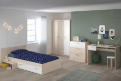 Kledingkast Charly 3 Deuren -Kinderkamer Meubelen charly G A3PX CO3T BURE LITM f4f3