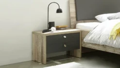 Nachtkastje Moleskin Met 2 Lades - Antraciet/old Style 8 Nachtkastje Moleskin Met 2 Lades - Antraciet/old Style -Kinderkamer Meubelen s l1600 2 2620