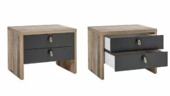 Nachtkastje Moleskin Met 2 Lades - Antraciet/old Style 9 Nachtkastje Moleskin Met 2 Lades - Antraciet/old Style -Kinderkamer Meubelen s l1600 3 8e3d