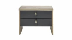 Nachtkastje Moleskin Met 2 Lades - Antraciet/old Style 7 Nachtkastje Moleskin Met 2 Lades - Antraciet/old Style -Kinderkamer Meubelen s l1600 4 a8e9